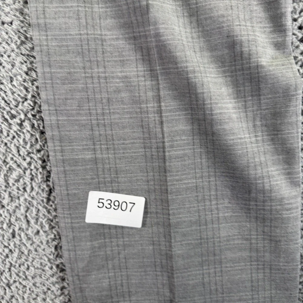 Banana Republic Pant Mens 36x32 Gray Checked Polyester Dress Straight Business